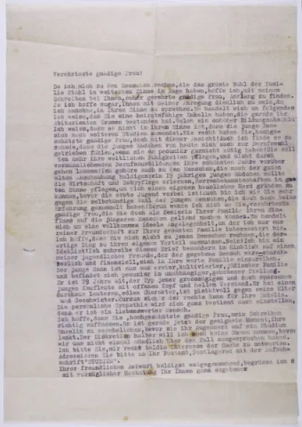Old document. Typed on a typewriter.