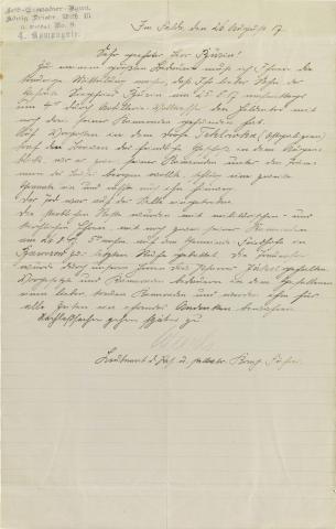 Letter: handwritten, stamped