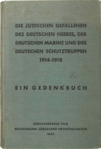 Book cover, green linen, with printed inscription.