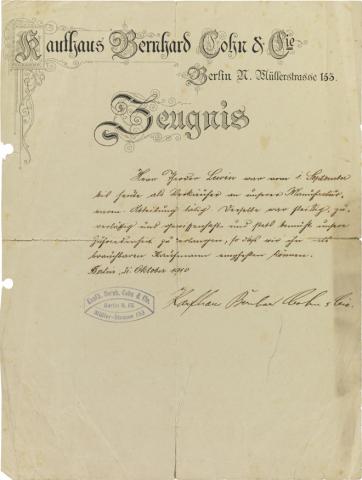 Printed letterhead, handwritten, stamped