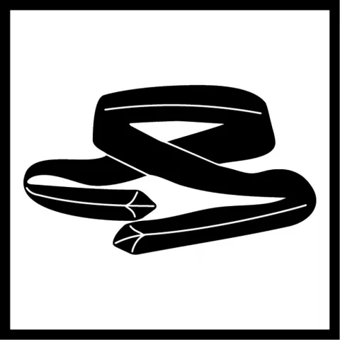Stylized black and white graphic of a bow tie not yet tied.
