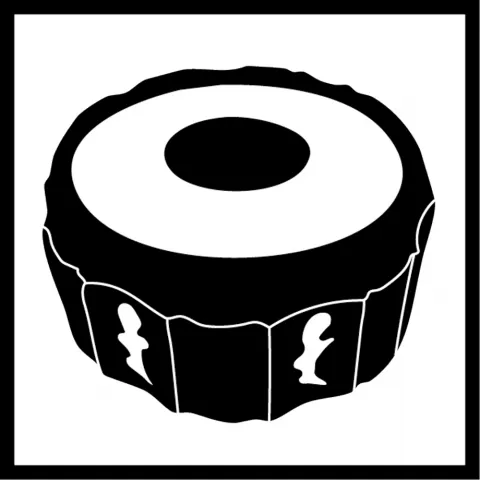 Stylized black and white graphic of a teapot warmer.