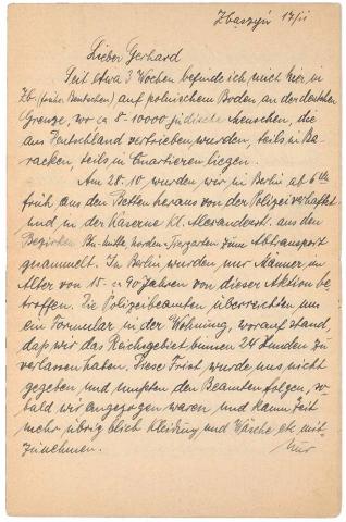 Der im Fließtext behandelte, handschriftliche Brief