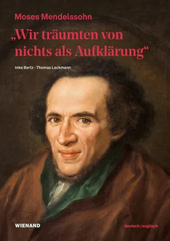 Book cover of the Mendelssohn catalog with portrait of a man looking kindly at the viewer.