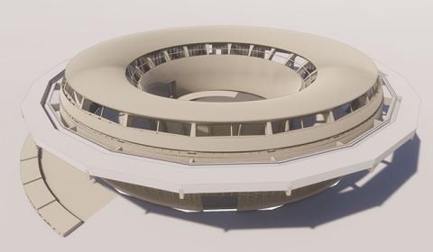 Model sketch of the round wooden ark.