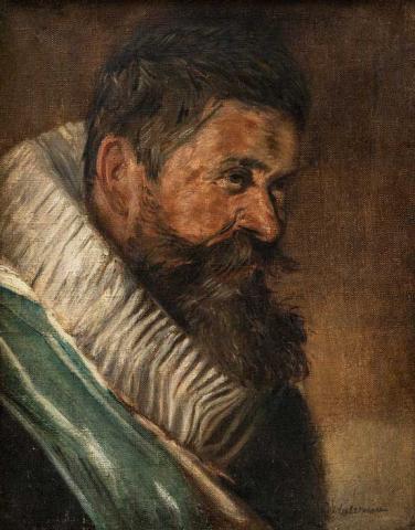 Porträt von einem Mann mit Bart und Halskrause.