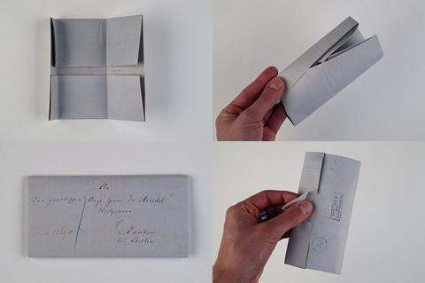 Letter reconstruction in four different stages of folding