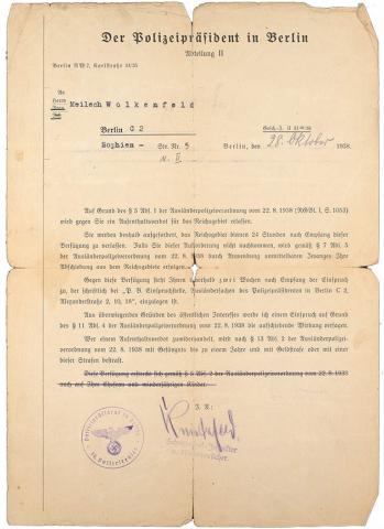 Official letter of the Police President of Berlin