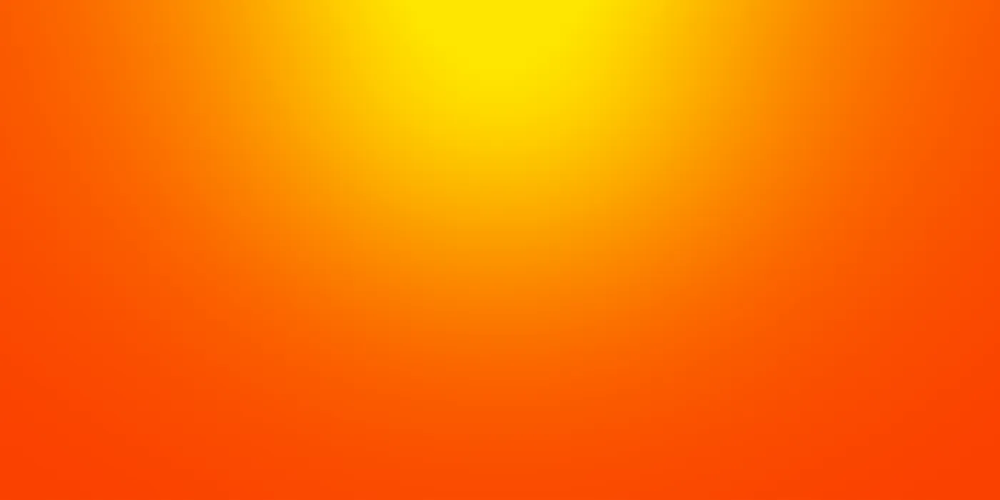 Orange Farbfl&auml;che in deren Mitte ein gelber ausstrahlender Punkt ist, der an einen Sonnenaufgang erinnert.