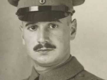 Black and white portrait of a man.