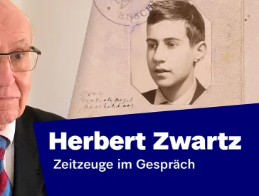 The image shows on its left a half of a man's face and on the right a photography of a teenager.