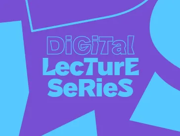 Purple-blue graphic with the inscription “Digital Lecture Series”
