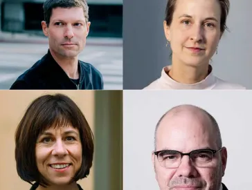 Collage aus vier Portr&auml;tfotos: zwei M&auml;nner und zwei Frauen.