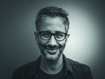 Portrait of the author David Baddiel.