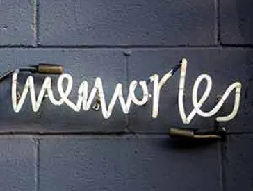 Neon lettering: future memories.