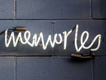 Neon lettering: future memories.