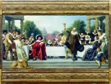 Painting: a party at the table.