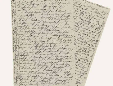 Two-page handwritten report with closely spaced words and additional notes in the margins.