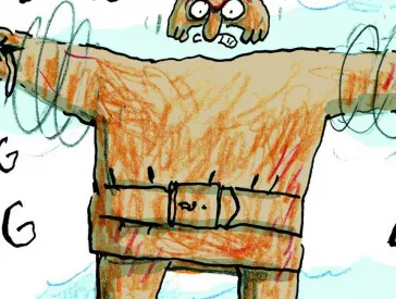 Illustration of a golem with bells in his hands.