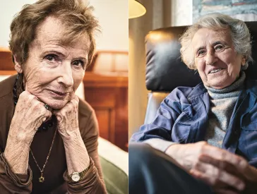 Portr&auml;ts von Renate Harpprecht (links) und Anita Lasker-Wallfisch