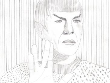 Mister Spock practising the sign of priesterly blessing.