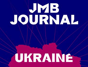 Kleiner Teaser des JMB Journals 24. Man sieht den Schriftzug JMB Journal und den Schriftzug Ukraine.