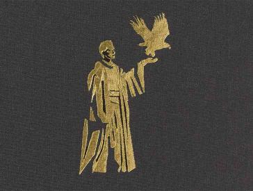 The cover shows a golden figure on a black background. Her left arm is raised, on her hand an eagle takes flight.