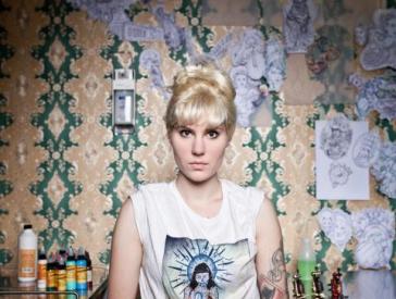 The tattoo artist Myra Brodsky