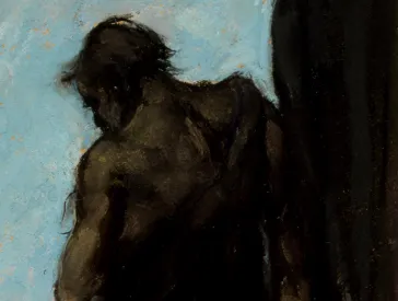 Malerei zeigt die Umrisse eines Mannes.