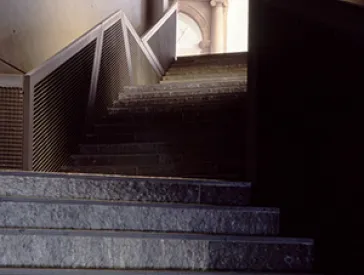 Empty staircase in the museum.