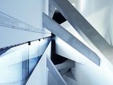 Architektur des Liebeskind-Baus: Blick von Innen.