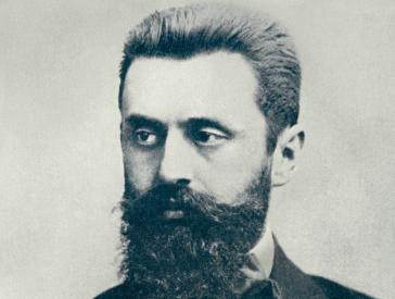 Ausschnitt aus dem Buchcover mit Porträt von Theodor Herzl und der Aufschrift: Derek Penslar: Theodor Herzl. Staatsmann ohne Staat. Eine Biographie. Wallstein.