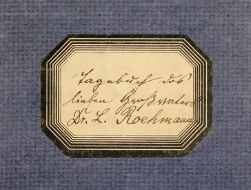 Etikett auf einem Tagebuch