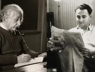 A man who writes and a man who reads sit next to each other
