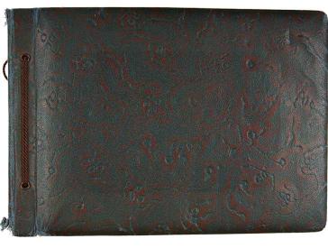 Cover of a landscape photo album with leather binding