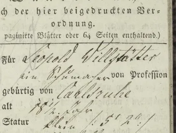 Seite des Wanderbuchs.