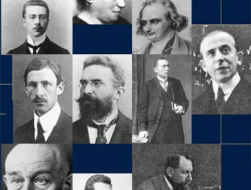 Collage auf schwarz-weiß Porträtfotos.