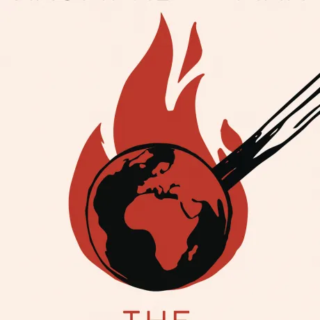 In der Mitte des Buchcovers ist die Erde zu sehen, die von einer Flamme umh&uuml;llt ist. Gleichzeitig wird sie als Streichholz dargestellt. 