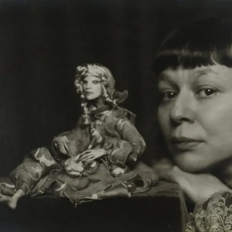  Portrait of Anni Albers at her loom Portrait of Lotte Pritzel with a hand puppet.
