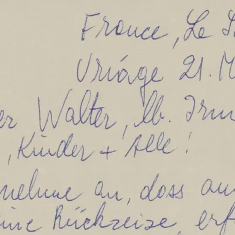 Die erste Seite des im Fließtext ausführlich zitierten Briefs.