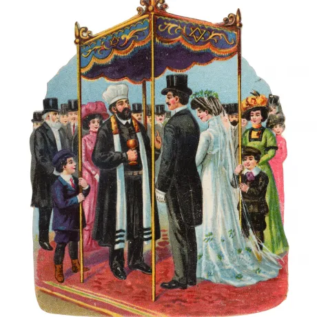 Malerei: Szene einer Hochzeit.
