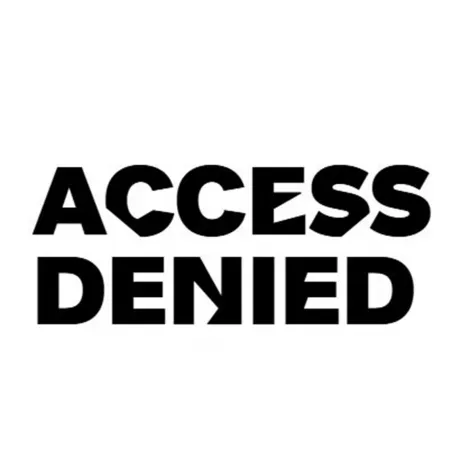 In kantiger schwarzer Schrift auf weißem Grund steht: Access Denied.
