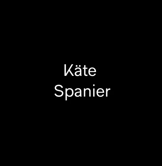 Black square with white letters.