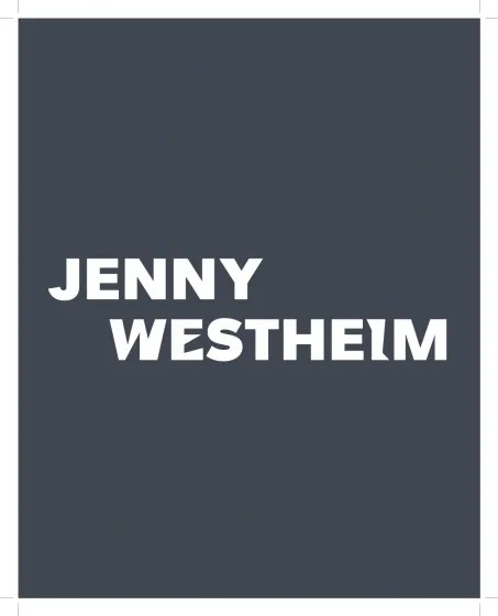 Schwarze Fläche auf der in weißen Buchstaben der Name "Jenny Westheim" steht.