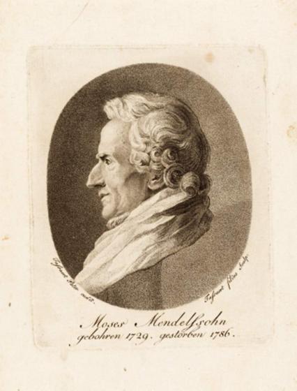 Mendelssohn in profile, looking leftwards