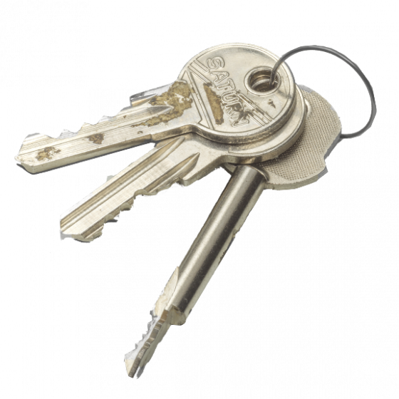Object photography of ordinary looking bunch of keys