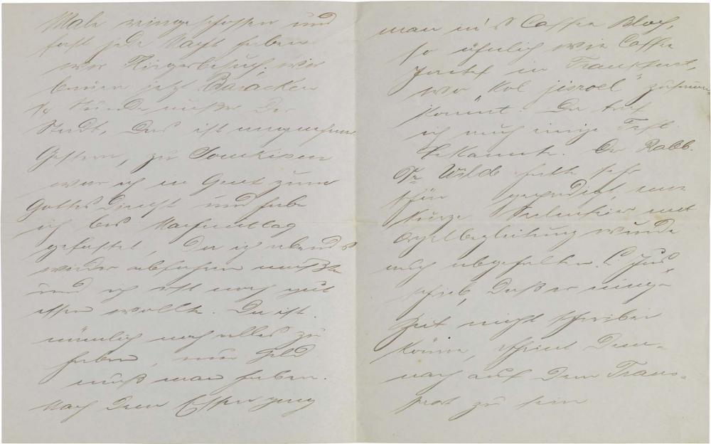 Brief: aufgeschlagene Doppelseite, handschriftlich