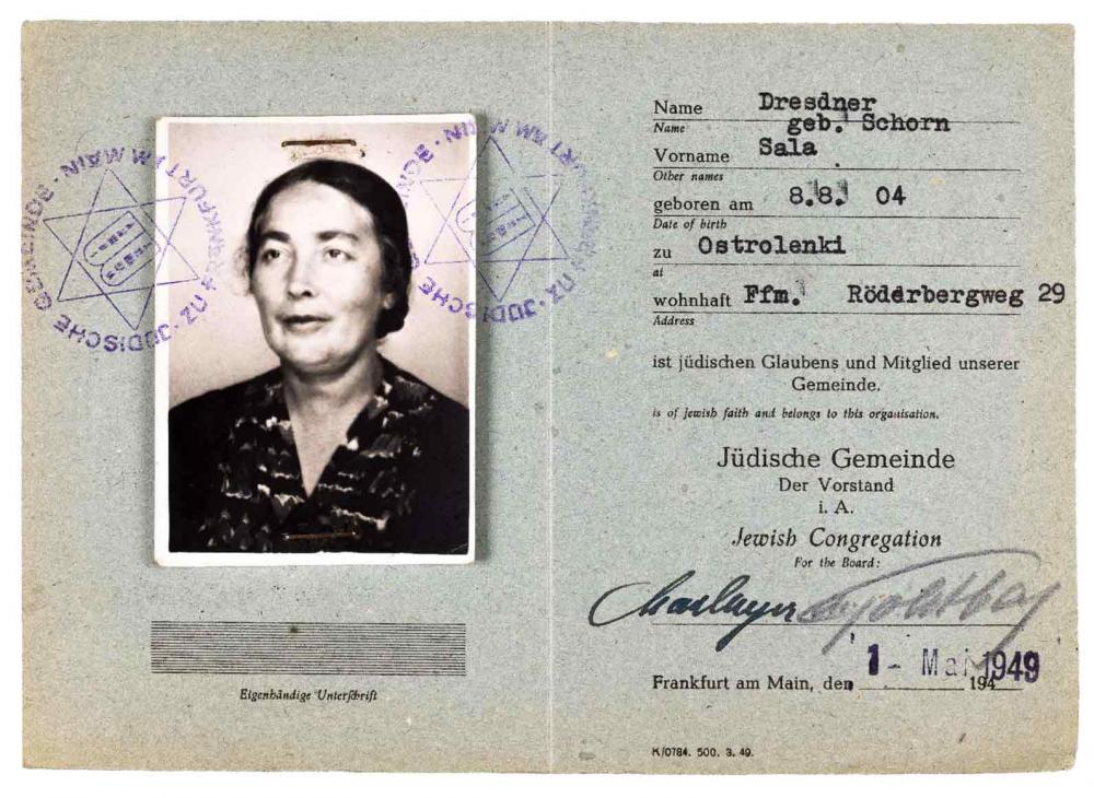 Mitgliedsausweis einer Frau, geboren in Ostrolenki