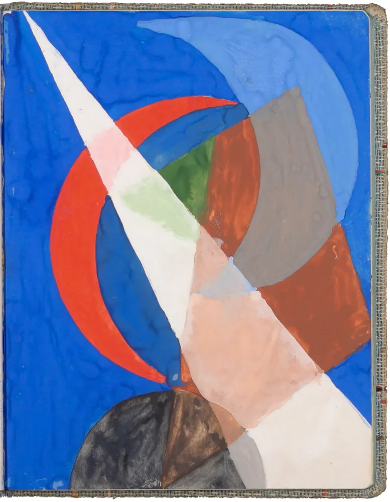 Color drawing of overlapping geometrical shapes
