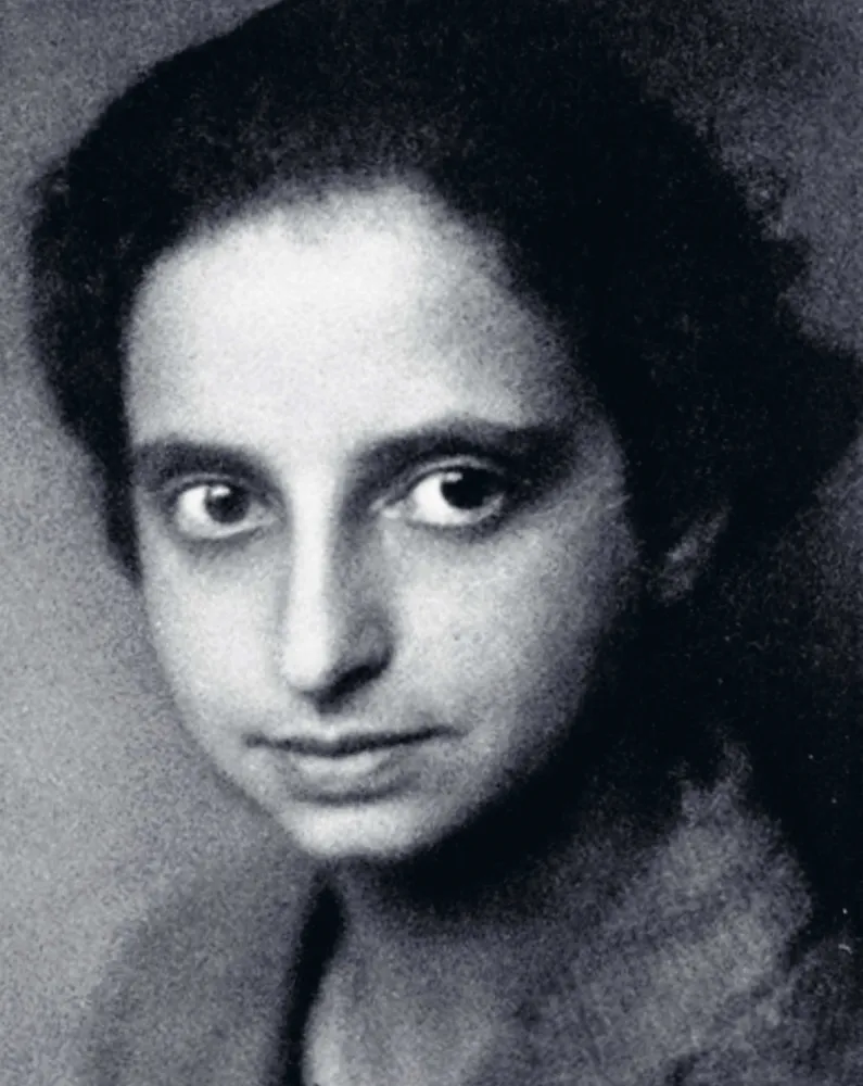 Schwarz-weiß-Foto einer Frau. 